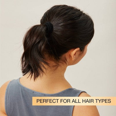 scunci Unbreakable Ruched Comfy Hair Elastics - Black - All Hair - 8pk
