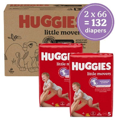 Huggies Little Movers Diapers - Size 5 - 132ct