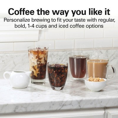 Hamilton Beach 12Cup Programmable Hot & Iced Coffee Maker 49620: Electric Drip Machine, 950W, Dishwasher-Safe Parts