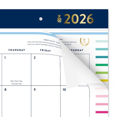 AT-A-GLANCE Emily Ley 2025-2026 22"x17.125" Monthly Desk Pad Happy Stripe