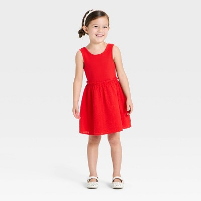 Toddler Girls' Tank Woven Dress - Cat & Jack Red 2T
