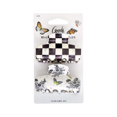 Goody x MacKenzie Childs Medium Claw Clip - Black - 2ct