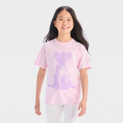 Girls' Short Sleeve 'Lion Cub' T-Shirt Cat & Jack Light Pink M