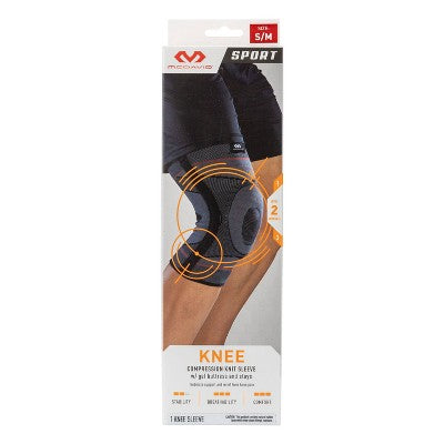 McDavid Sport Knee Knit Sleeve with Buttress and Stays - Gray - S/M