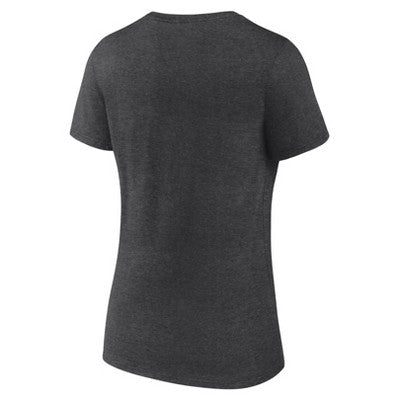 MLB Philadelphia Phillies Women's Gray Short Sleeve V-Neck T-Shirt - S