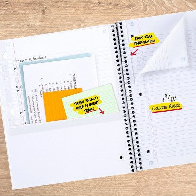 Five Star 8.5"x11" Active College Ruled Notebook 80 Pages White