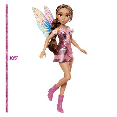 Winx Club Flora Fairy 10.5" Fashion Doll with Glitter Outfit and Removable Wings