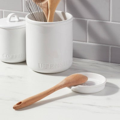 Stoneware Hand Lettered Spoon Rest - Threshold (LOCAL PICKUP ONLY)