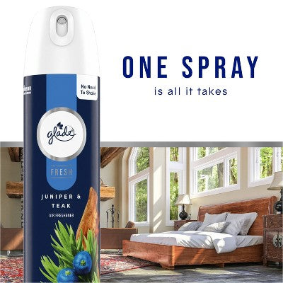 Glade Fresh Aerosol Room Air Freshener - Juniper & Teak - 8oz