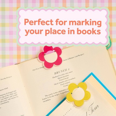 Post-it 2pk Hoppy Notes Pink and Yellow Flower Bookmarks