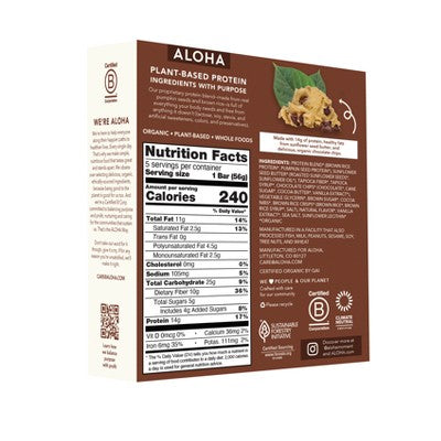 ALOHA Chocolate Chip Cookie Dough Protein Bars - 9.88oz/5ct