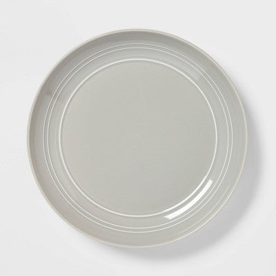 10" Stoneware Westfield Dinner Plates Gray - Threshold: Solid Round Ceramic, Dishwasher & Microwave Safe (LOCAL PICKUP ONLY)