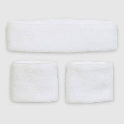 Champion Varsity Headbands+ Wristbands 3pk - White