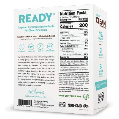 Ready Dark Chocolate Coconut Almond Protein Bars - 15g Protein - 5ct