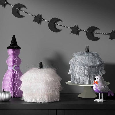 Large Fringed Pumpkin Figurine - Hyde and EEK! Boutique Silver