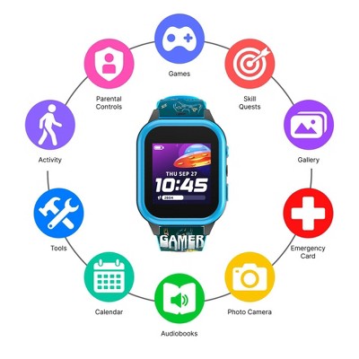 PlayZoom 4 Kids Smartwatch with Camera - Gamer Blue