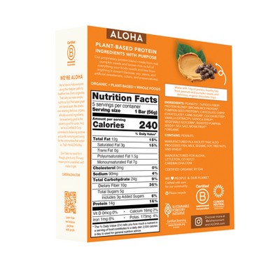 ALOHA Peanut Butter Chocolate Chip Protein Bars - 9.88oz/5ct