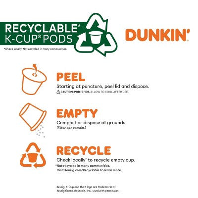 Dunkin' Pumpkin Spice Flavored Medium Roast Coffee Keurig K-Cup Pods - 22ct