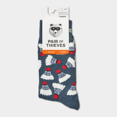 Pair of Thieves Men's Badminton Crew Socks - Gray 6-12