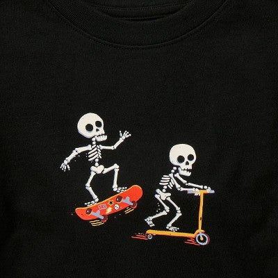 Toddler Boys' 2pc Halloween Skating Skeleton Cat & Jack Black 4T