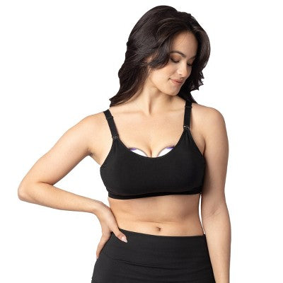 Kindred Bravely for Lansinoh, Nursing and Wearable Pumping Bra - XS/Small Busty - Black