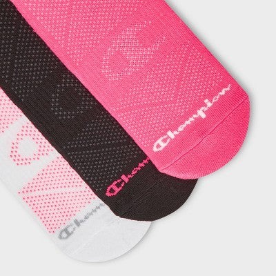 Champion All Sport Performance Crew Socks 3pk - Pink Assorted L