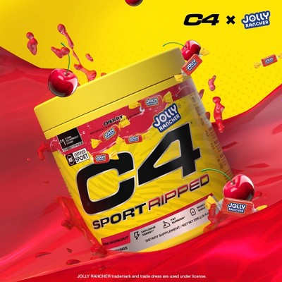 C4 Sport Ripped Pre-Workout Powder - Jolly Rancher Cherry - 20 Servings