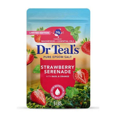 Dr Teal's Epsom Salt Magnesium Soak - Strawberry Serenade with Basil & Orange - 3 lbs