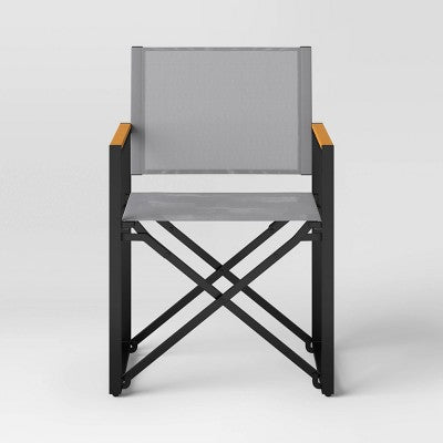 Henning Folding Patio Dinning Chair Gray - Threshold (LOCAL PICKUP ONLY)