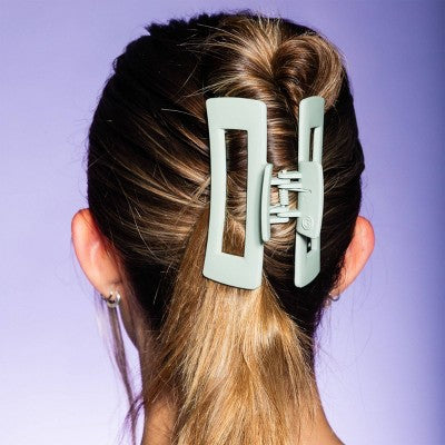 Gimme Beauty Thick Rectangle Claw Clip - Green/Sand - 2pc