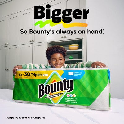 Bounty Select-A-Size Paper Towels - 6 Mega XL Rolls - 2-Ply - 185 Sheets