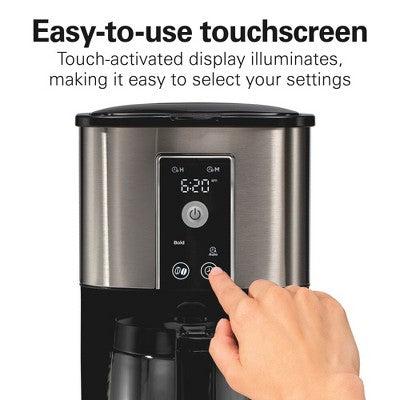 Hamilton Beach 12Cup Programmable Hot & Iced Coffee Maker 49620: Electric Drip Machine, 950W, Dishwasher-Safe Parts