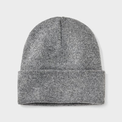 Men's Knit Cuffed Beanie - Goodfellow & Co Light Gray