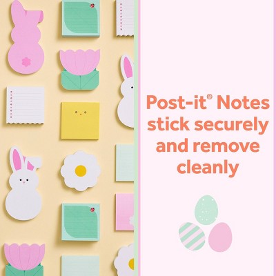 Post-it 3"x3" Hoppy Notes Pink Flower Bullet List Square Sticky Note Pad 100 Sheets