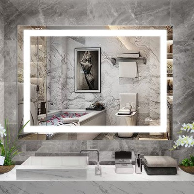 LED Bathroom Mirror, 48 x 36 Inches Backlit + Front Lighted Bathroom Vanity Mirror with Lights for Wall, Anti-Fog, Dimmable (LOCAL PICKUP ONLY)