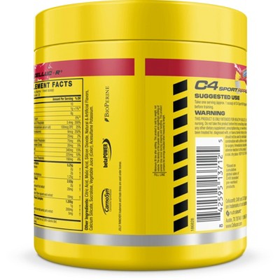C4 Sport Ripped Pre-Workout Powder - Jolly Rancher Cherry - 20 Servings