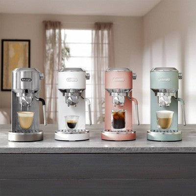 DeLonghi Dedica Duo Espresso and Cold Brew Machine with Milk Frother for Hot & Iced Coffee, Cappuccinos, Lattes & More Rose