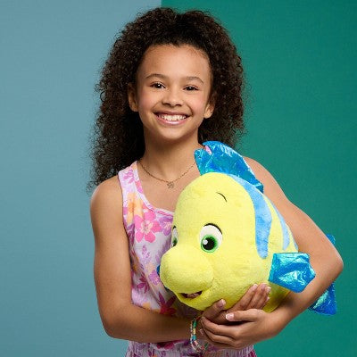 Disney Signature Collection Flounder Clubhouse Plush Stuffed Animal: Fish Character, Polyester Material, 9.25" Height, 17" Depth, 0.81 lb.