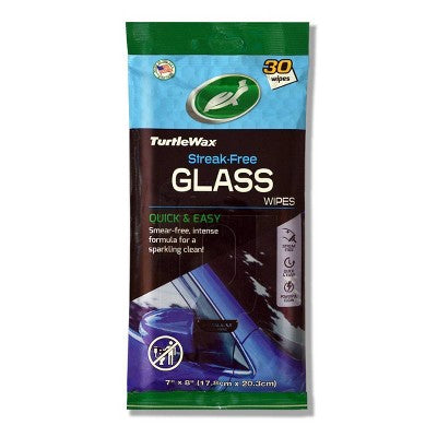 Turtle Wax Glass Auto Wipes Pouch 30ct: Streak-Free Car Cleaner, Automotive Interior Cleaning Supplies