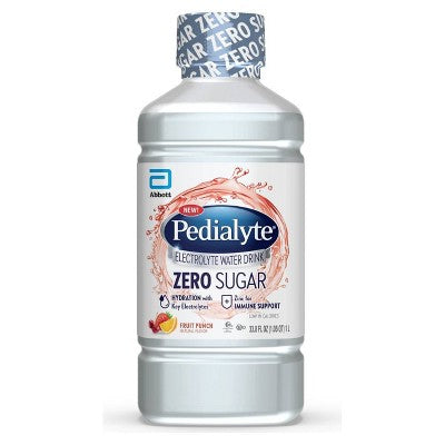 Pedialyte Zero Sugar Sports Drink - Fruit Punch - 33.8 fl oz