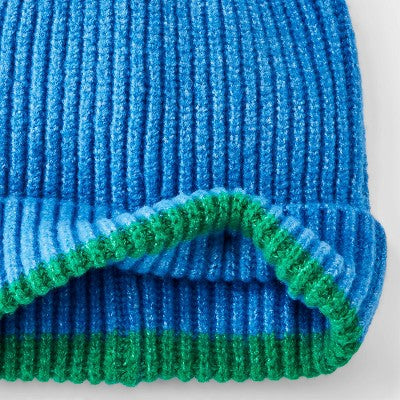 Baby Boys' Colorblock Knit Beanie Hat - Cat & Jack Blue/Green 12-24M