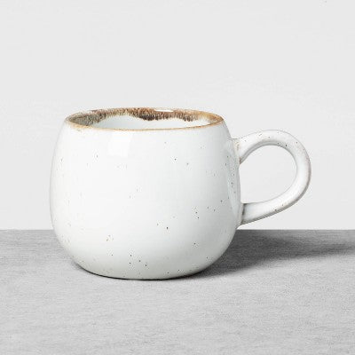 10oz Stoneware Reactive Glaze Round Mug Cream - Hearth & Hand with Magnolia: Dishwasher-Safe, Microwave-Safe (LOCAL PICKUP ONLY)