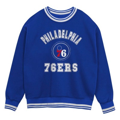 NBA Philadelphia 76ers Unisex Youth Girls' Bi-Blend Crew Sweatshirt - XS