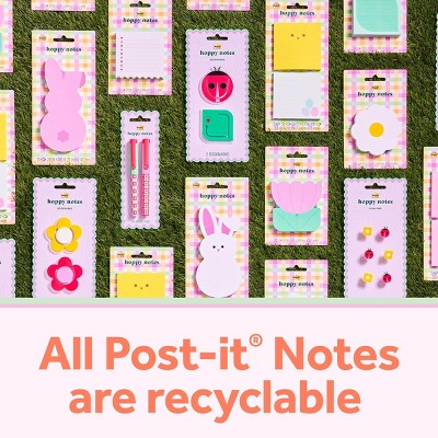 Post-it 3"x6" Hoppy Notes Pink Bunny Sticky Note Pad 100 Sheets